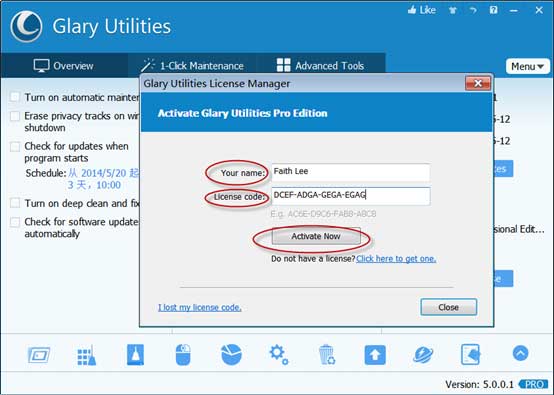 glary utilities 5 license key free